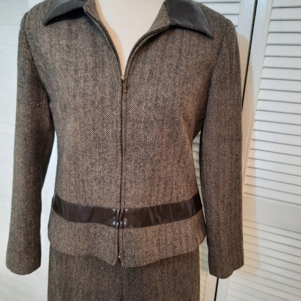 J.G. HOOK VTG wool hi rise pant suit jacket 2PC sz 8P *C7 - Picture 3 of 8
